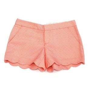 Club Monaco Bright Red Scalloped Shorts